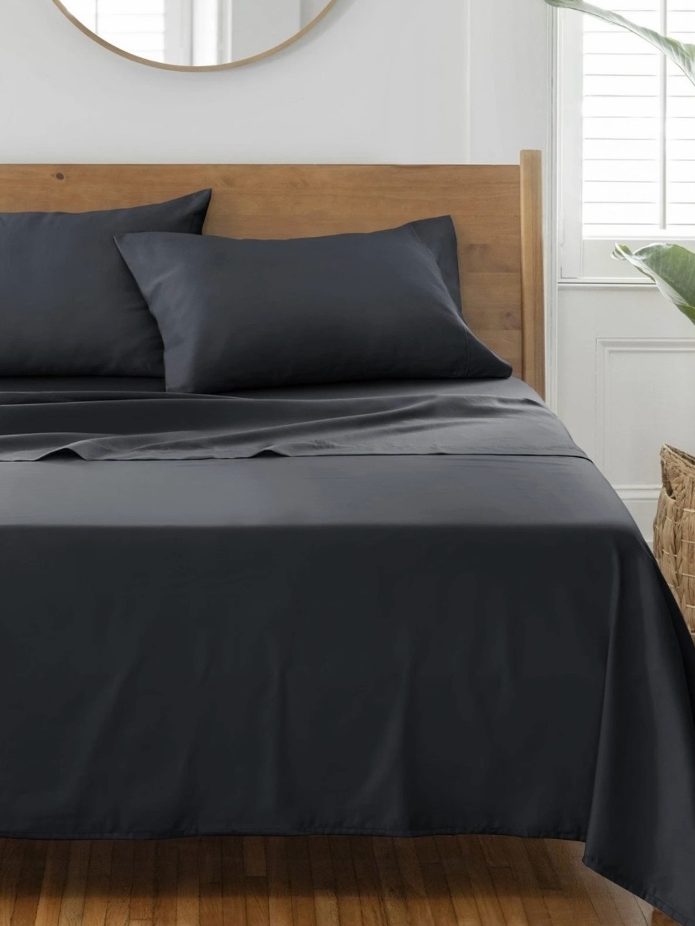Better Home & Gardens 4Pc Queen size 100% cotton Bedsheet set Grey stone color